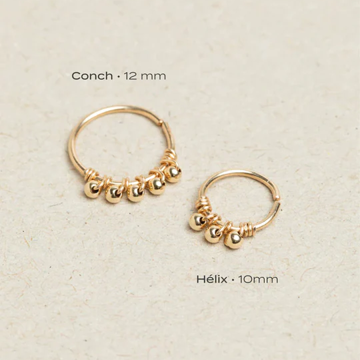 1YA0326-393 [YAY PARIS] Diana Piercing 750‰ Gold 10mm #24SSC-370pabonnJ00 (EU)