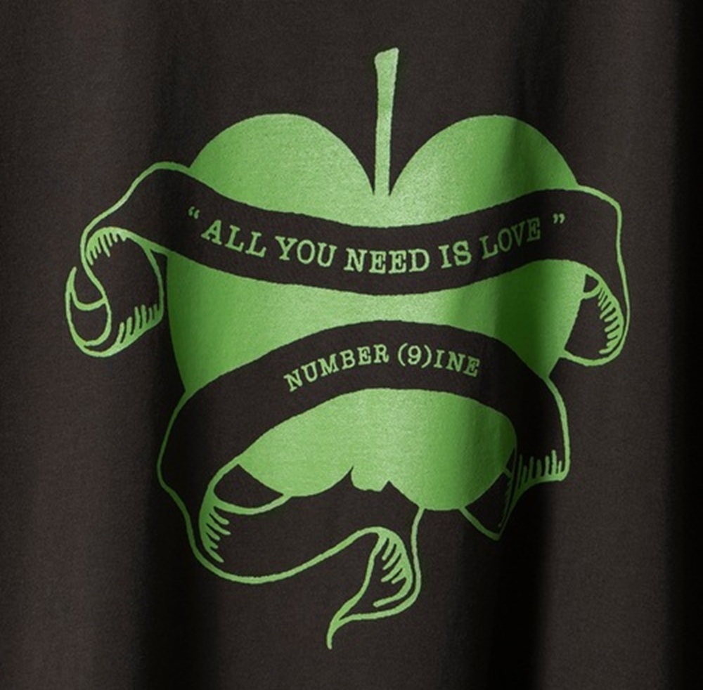 NUMBER NINE GREEN APPLE T-SHIRT - BLACK PRE ORDER ITEM (預訂中)