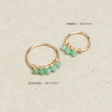 1YA0326-394 [YAY PARIS] Diana Piercing Emerald 18K Gold 12mm #24SSJ-380padnJ47 (EU)