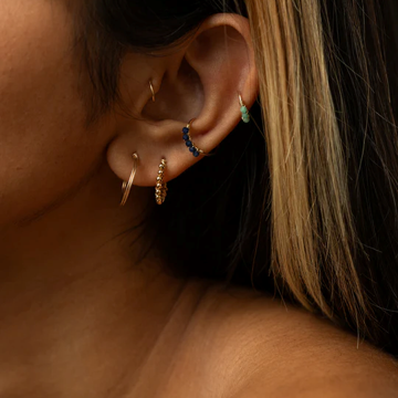 1YA0326-396 [YAY PARIS] Diana Piercing -Sapphire 750‰ Gold 12mm #24SSJ-380padnJ23 (EU)