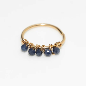 1YA0326-396 [YAY PARIS] Diana Piercing -Sapphire 750‰ Gold 12mm #24SSJ-380padnJ23 (EU)