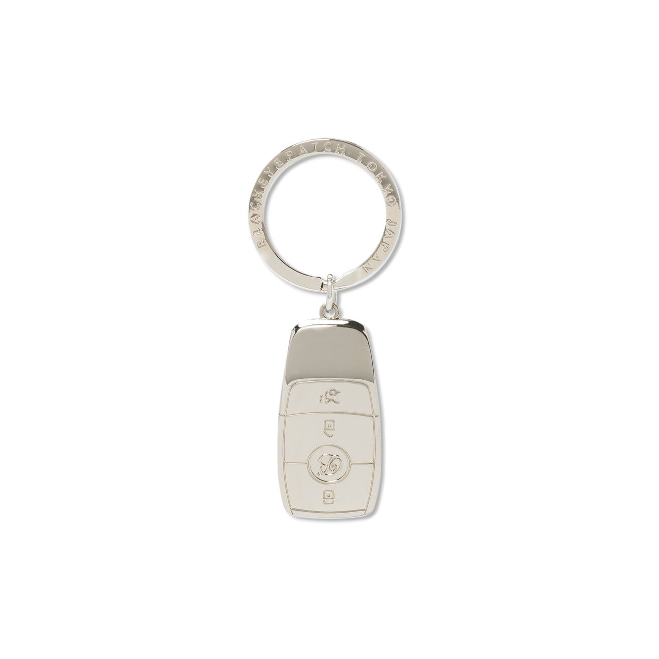 BLACK EYE PATCH CAR REMOTE KEYCHAIN SILVER
