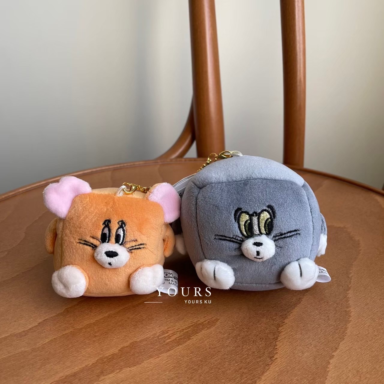 日本代購 方形湯姆貓與傑利鼠 吊飾