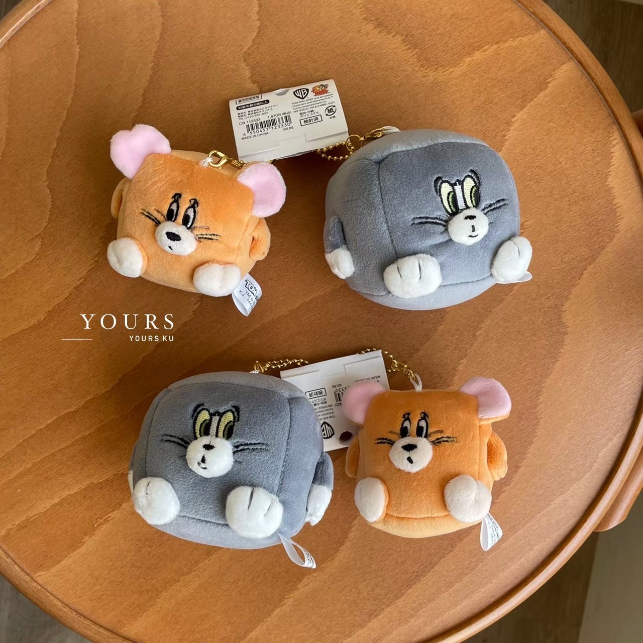 日本代購 方形湯姆貓與傑利鼠 吊飾