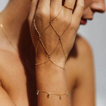 1YA0326-403 [YAY PARIS] Multi-Strand Chain Hand Jewelry 18K Gold #130mrcnJ00 (EU)