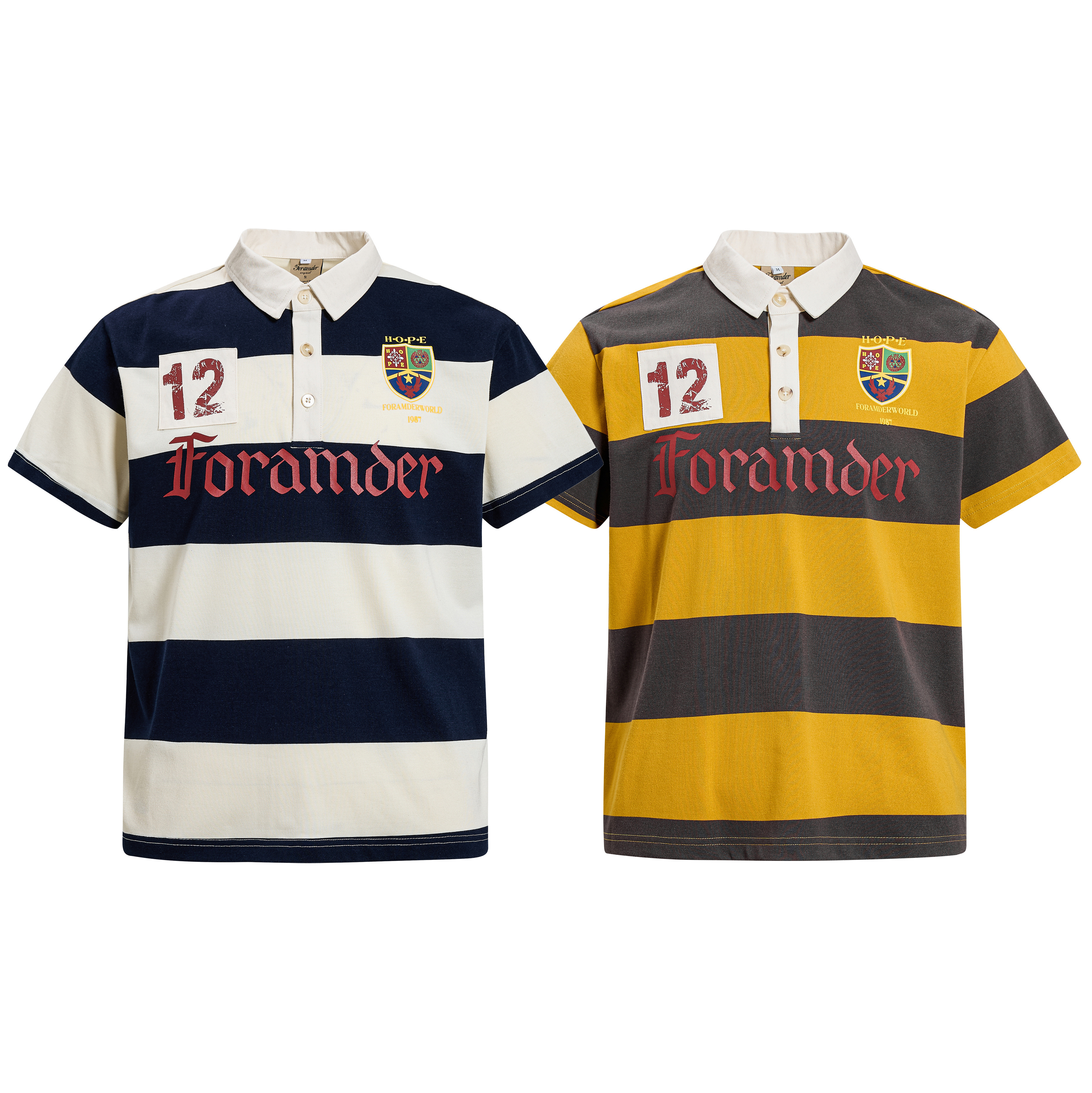 《S.V》撞色橫條12號短袖POLO衫