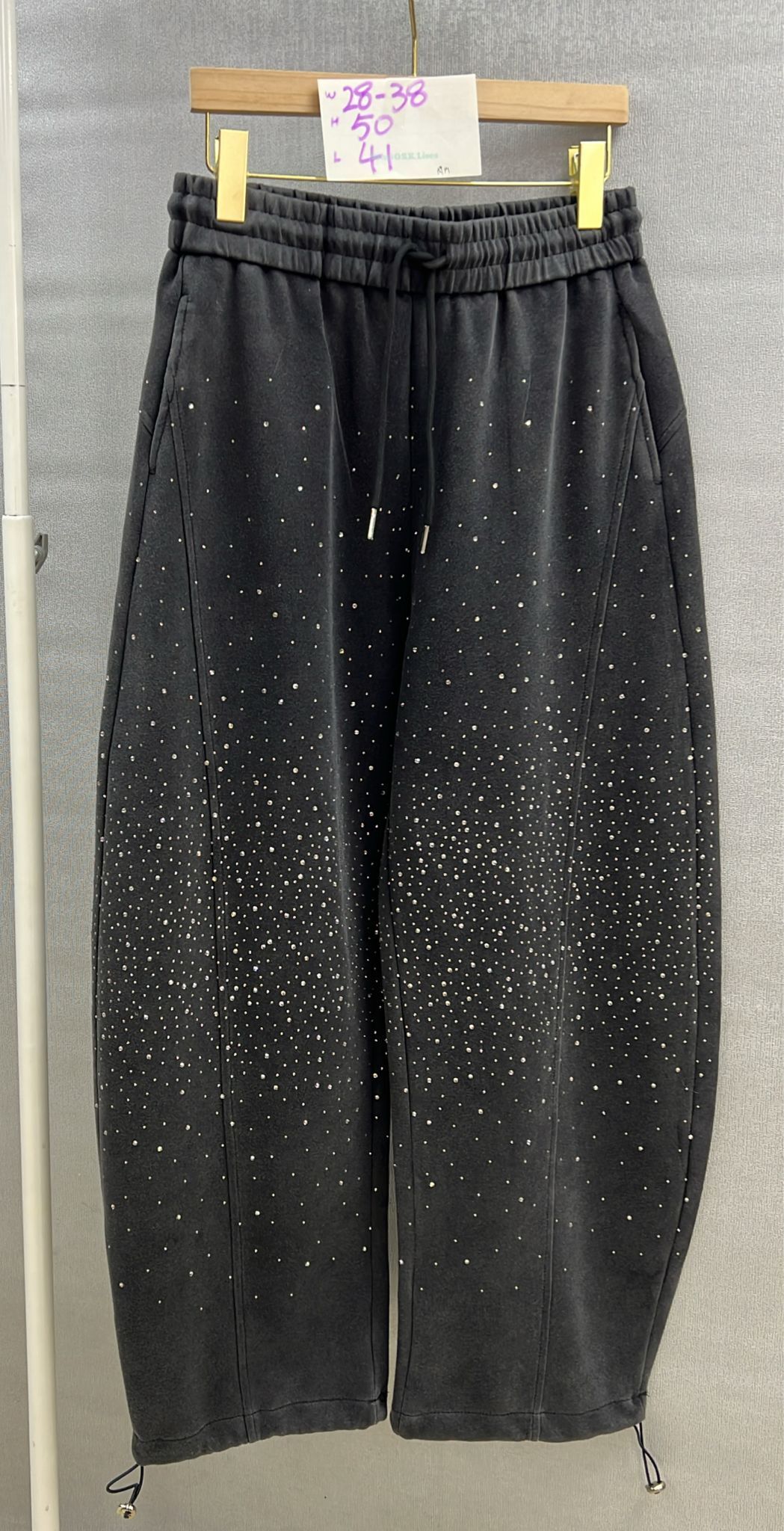 CF8128  橡筋腰釘石鬆身長褲 腰28-38 H50 長41