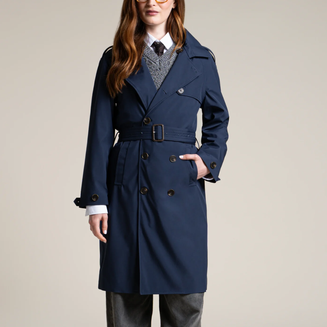 1FL0401-055 [FLOTTE] Montaigne - Waterproof Trenchcoat Indigo #24009 (EU)