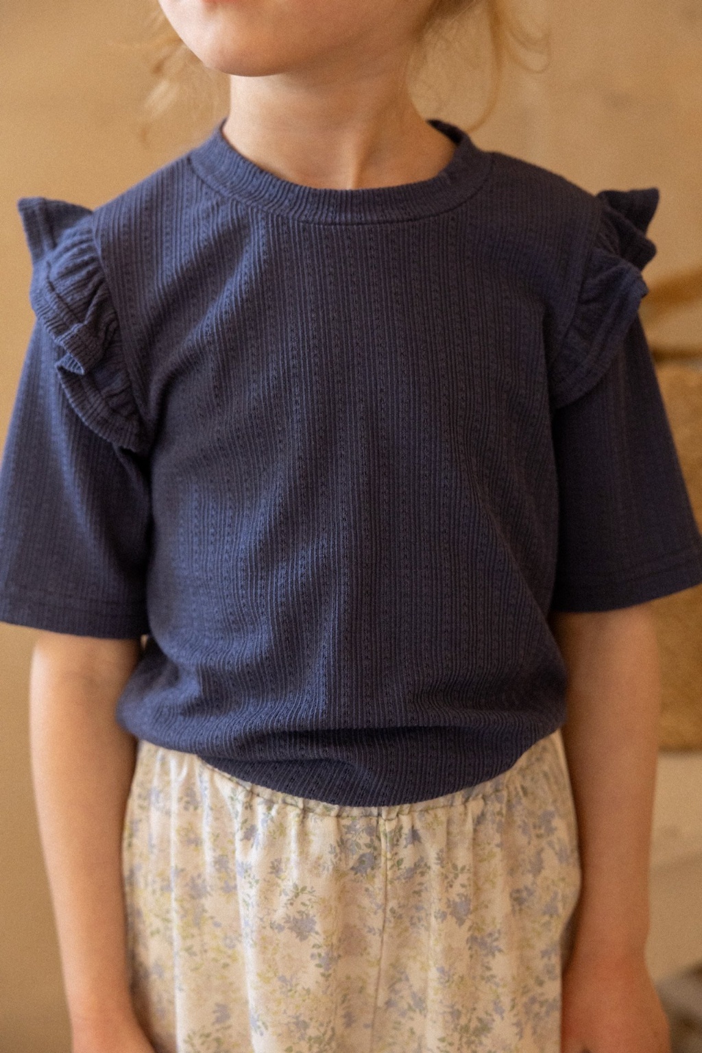 正韓夏Perrobebe 兩色飛袖直條上衣