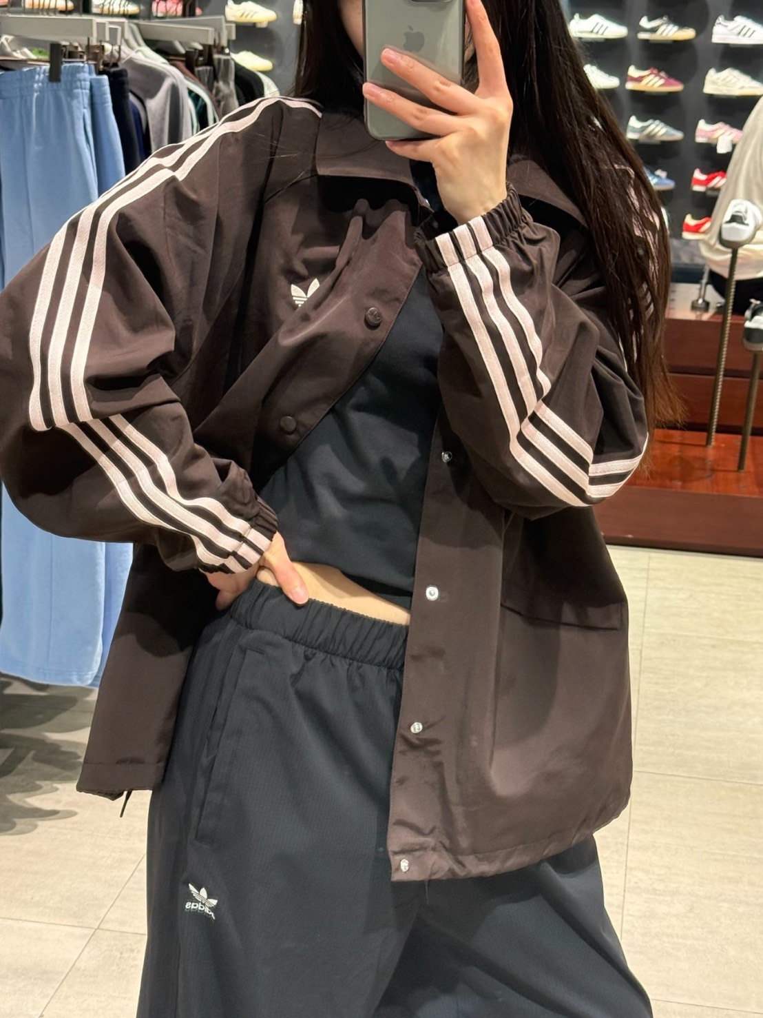 ADIDAS ORIGINALS 3-STRIPES 條紋 翻領 防風 外套