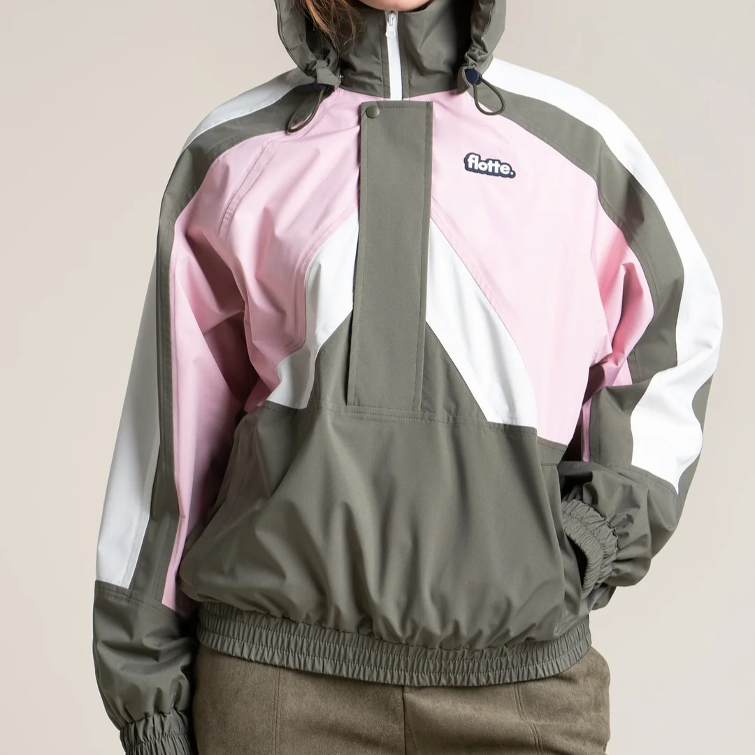 1FL0401-033 [FLOTTE] Abbesses - Waterproof Jacket Kaki/Bonbon #22112 (EU)