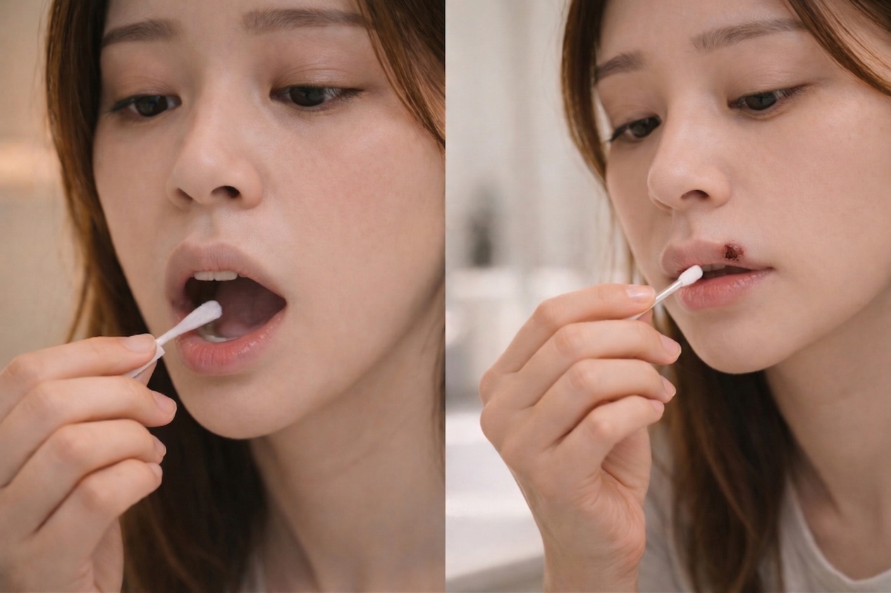痱滋與唇瘡護理方式不同:口腔內潰瘍需保護黏膜,唇瘡則要減少外部摩擦及刺激