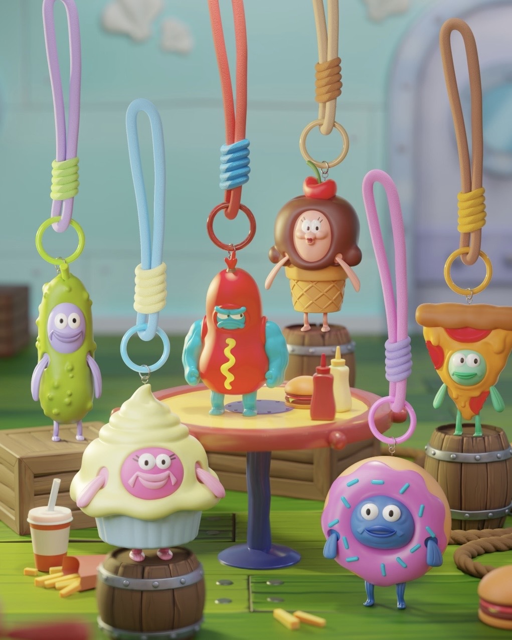 海綿寶寶 比奇堡美食派對 吊飾 鑰匙圈 盲盒 / 預購