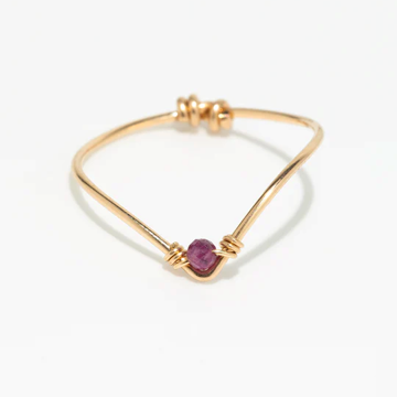 1YA0326-421 [YAY PARIS] Chevron Ring Ruby Gold Laminate #100cves130 (EU)