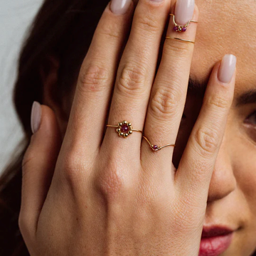 1YA0326-421 [YAY PARIS] Chevron Ring Ruby Gold Laminate #100cves130 (EU)