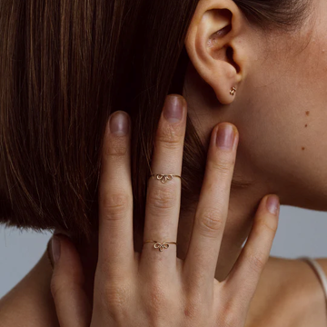 1YA0326-425 [YAY PARIS] Mini Petal Ring Gold Laminate #100peespt100 (EU)