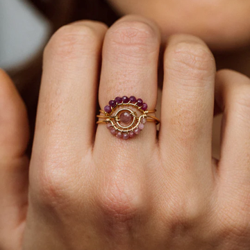 1YA0326-433 [YAY PARIS] Swan Ring Tourmaline Gold Laminate #100emsw1126 (EU)