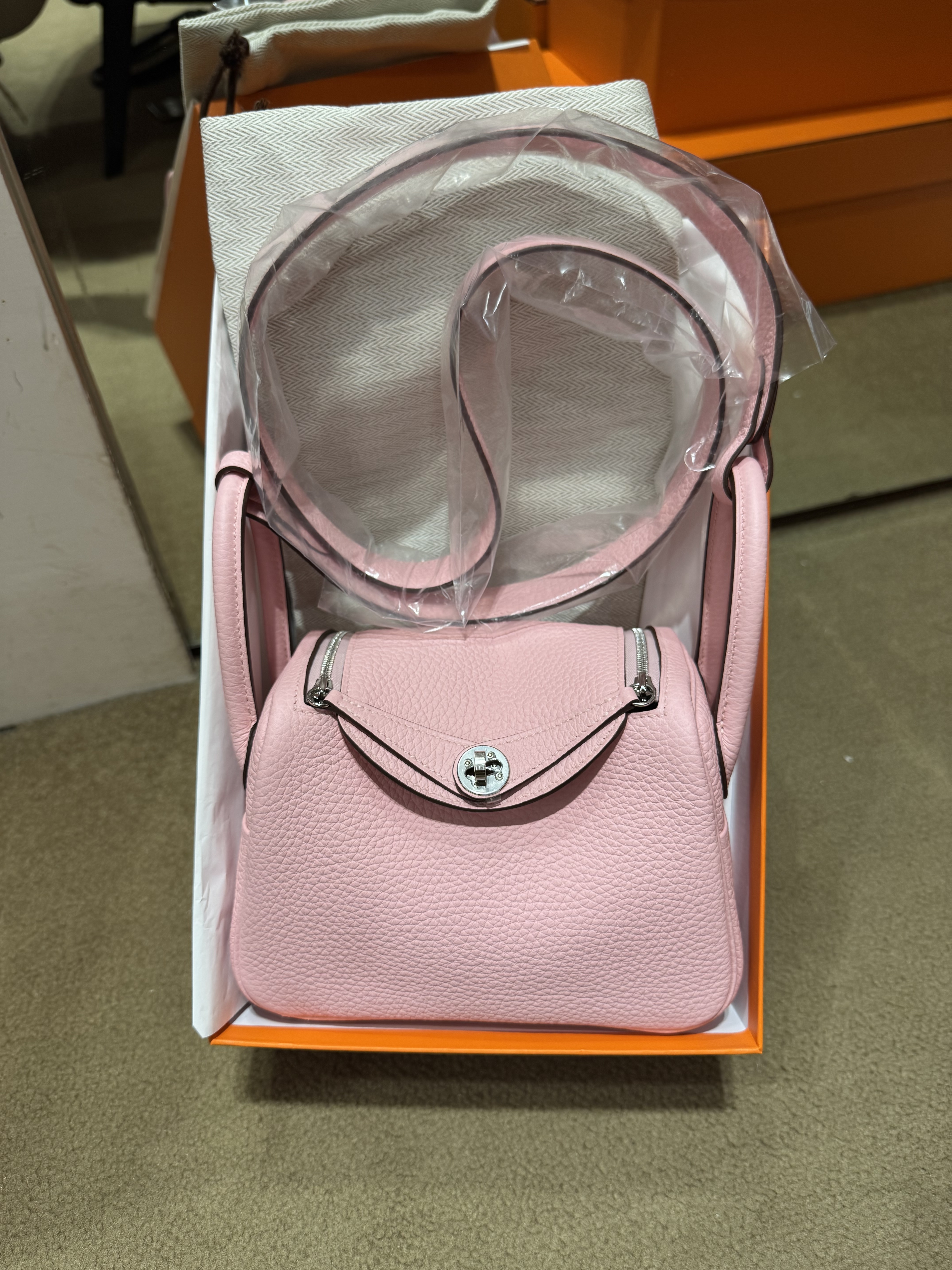 Lindy mini II 3Q sakura/ 80 gris perle ck tc K （二代：肩帶長92cm)