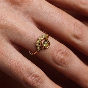 1YA0326-432 [YAY PARIS] Swan Ring Peridot Gold Laminate #100emsw1125 (EU)