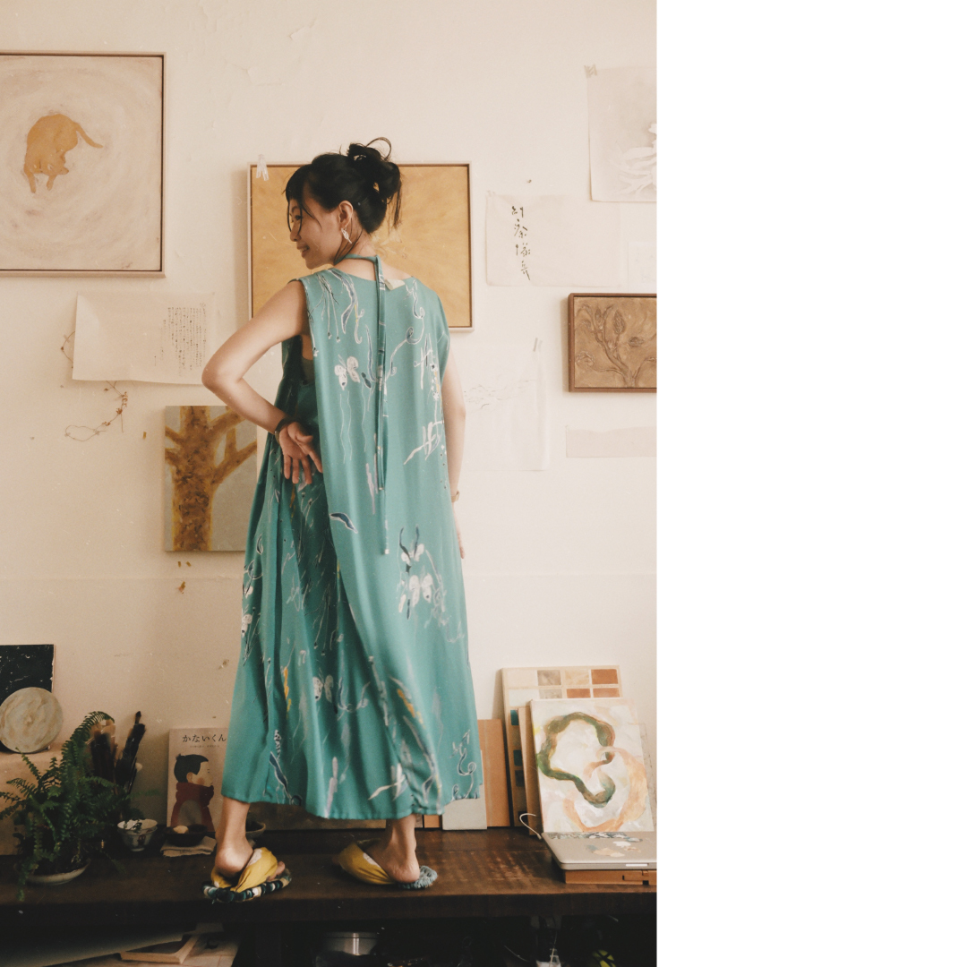 寬鬆又舒服的綠色洋裝