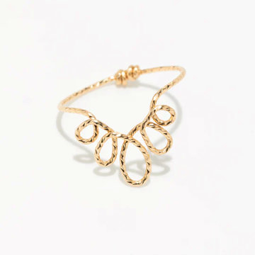 1YA0326-434 [YAY PARIS] Sparkling Petal Ring Gold Laminate #100peec100 (EU)