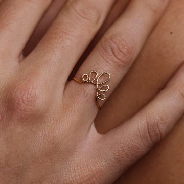 1YA0326-434 [YAY PARIS] Sparkling Petal Ring Gold Laminate #100peec100 (EU)