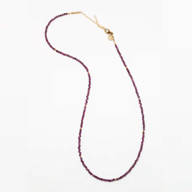 1YA0326-448 [YAY PARIS] Queen Necklace 40cm Ruby Laminated Gold #510tpqu40cm130 (EU)