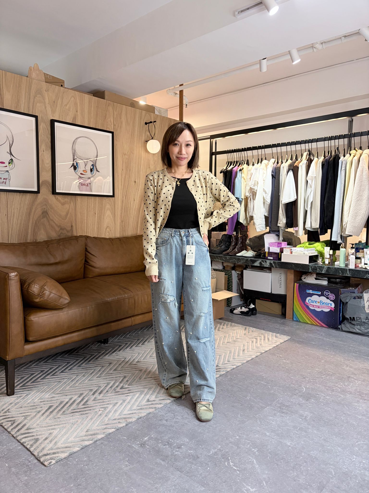 HL6094 Bling bling閃石直腳牛仔褲 *特價*