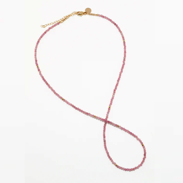 1YA0326-449 [YAY PARIS] Queen Necklace 40cm Tourmaline Laminated Gold #510tpqu40cm1126 (EU)