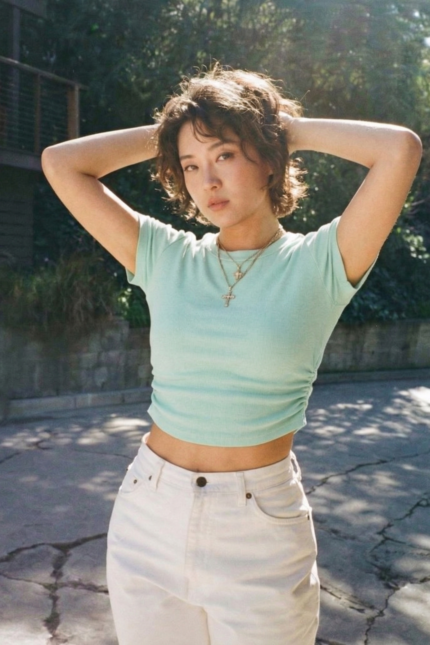 Ruched Side Cropped T-Shirt