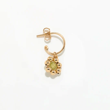 1YA0326-454 [YAY PARIS] Daisy Creole Earrings Peridot Gold Laminate #301sidaipt1125 (EU)
