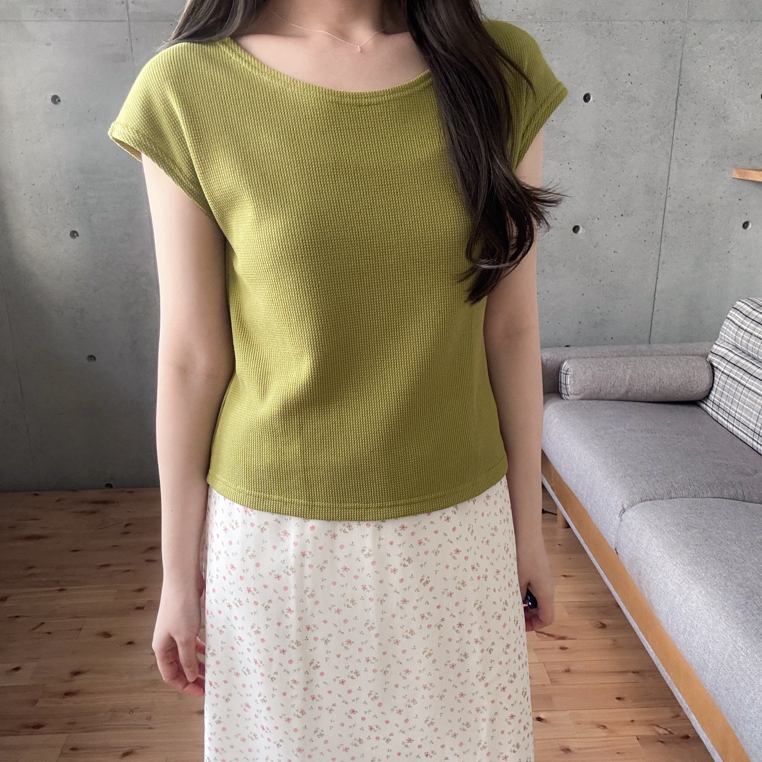 窩夫格圓領短袖tee