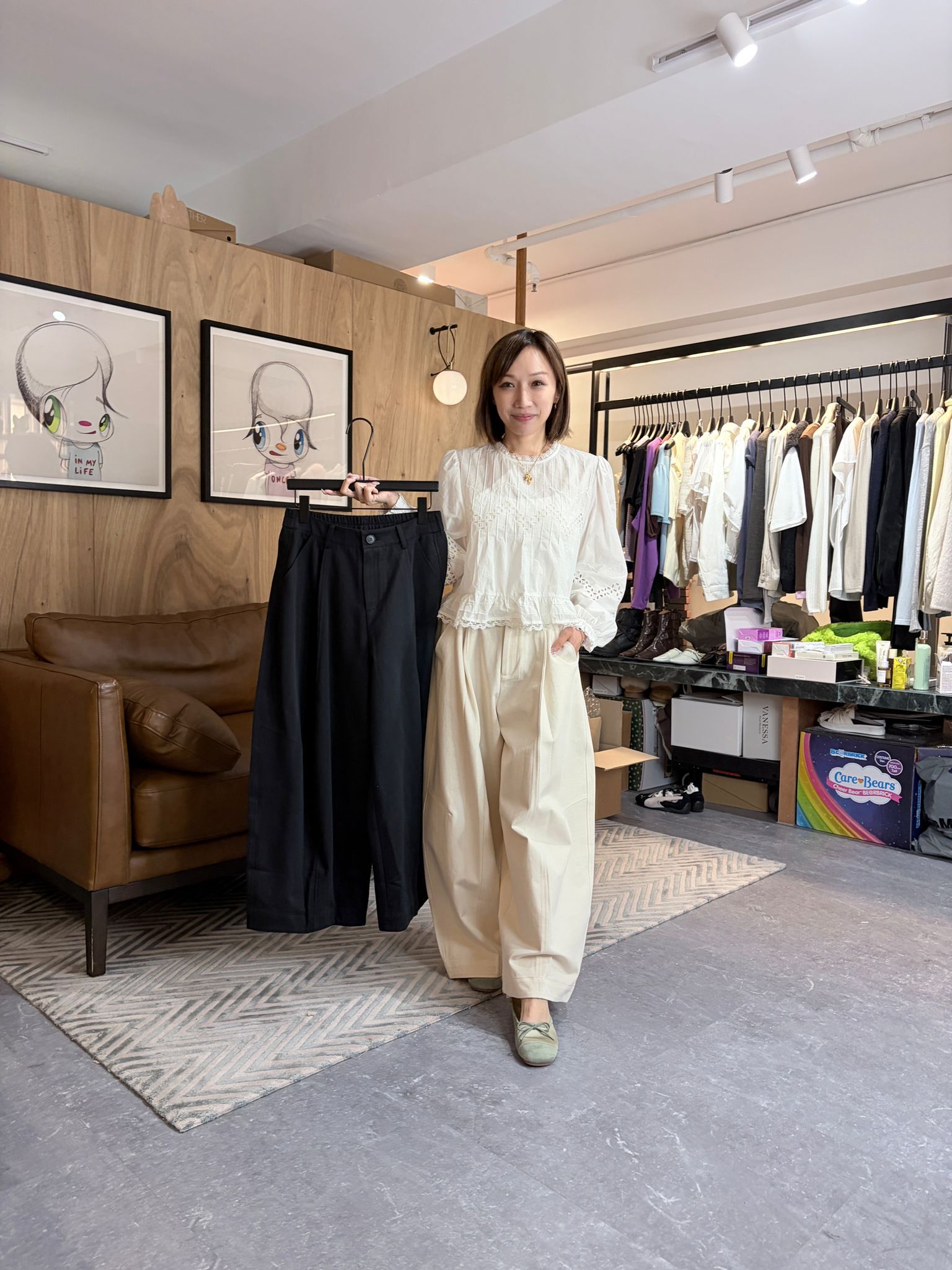 AB6033 後橡筋打褶口袋休閒褲