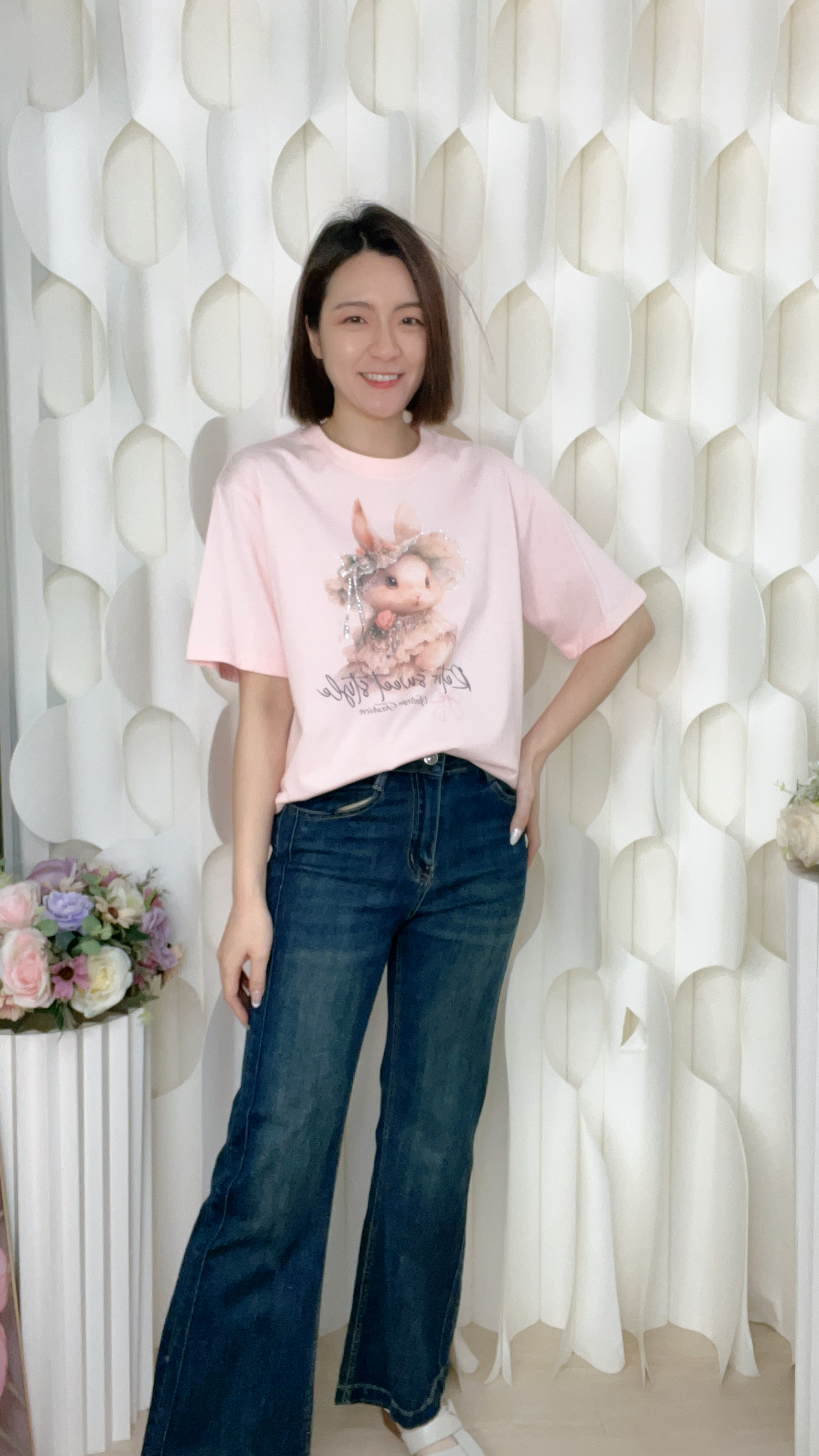 滑棉兔兔上衣(胸42-48腰42-48 長26吋) 26004 #3103clo