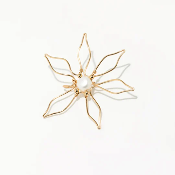 1YA0326-463 [YAY PARIS] Large Camellia Fleas Cultured Pearl Gold Laminate #300sicamgd101 (EU)