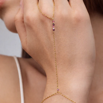 1YA0326-469 [YAY PARIS] Théa Hand Jewelry Tourmaline Laminated Gold #130path1126 (EU)