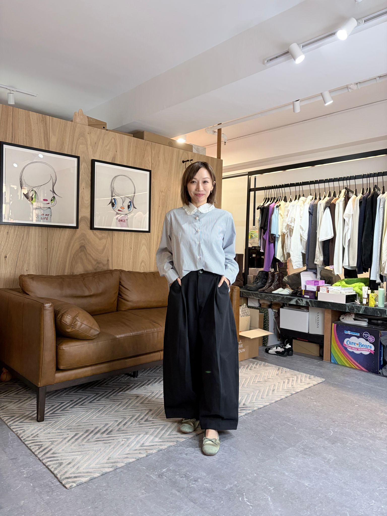 AB6018 珍珠扣娃娃領條紋襯衫