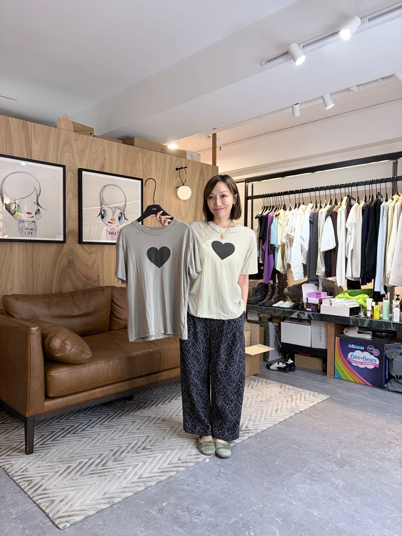 AB6012 韓系愛心圖案純棉上衣