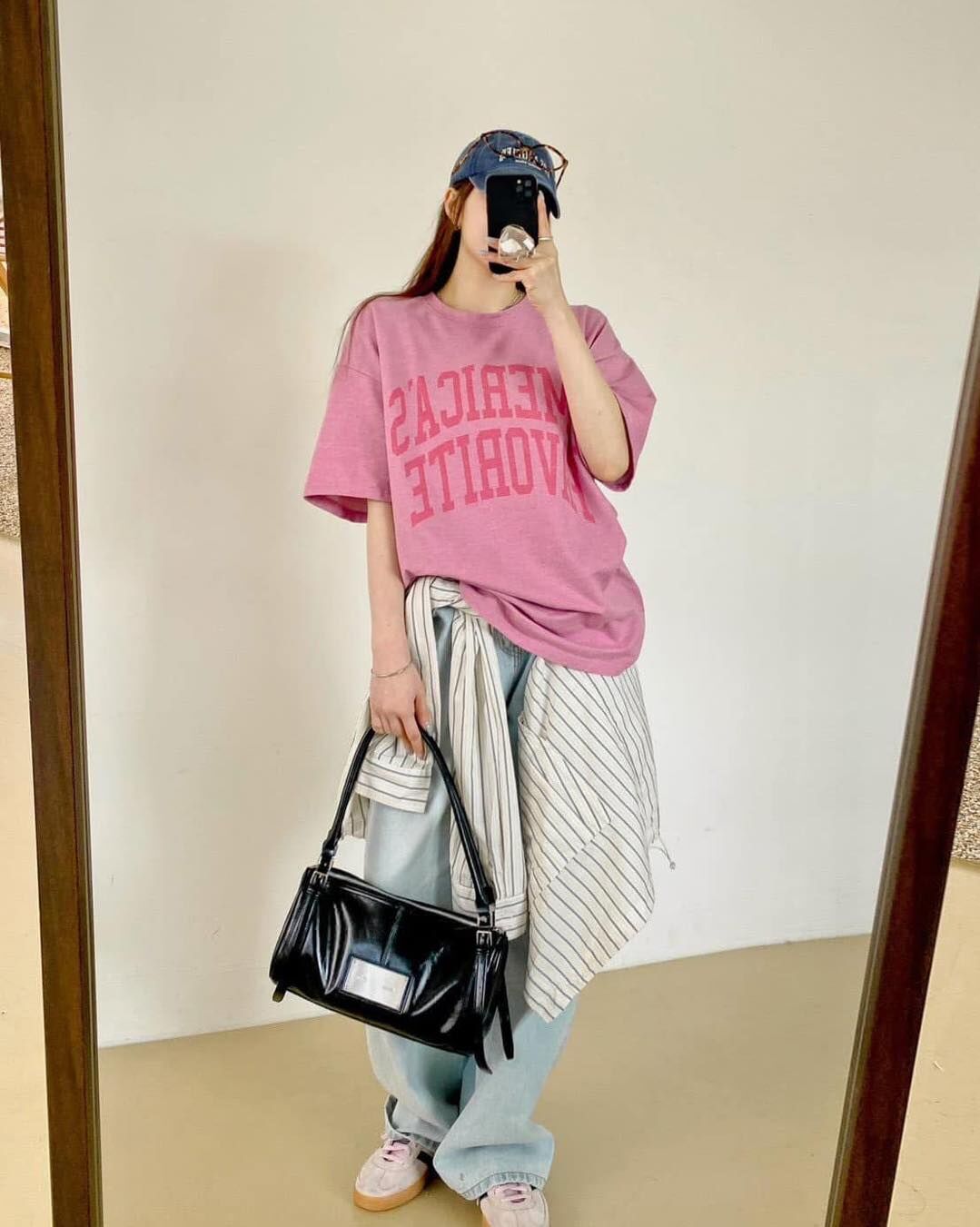 【休閒百搭的美式字母洗水造型棉tee】（現貨）