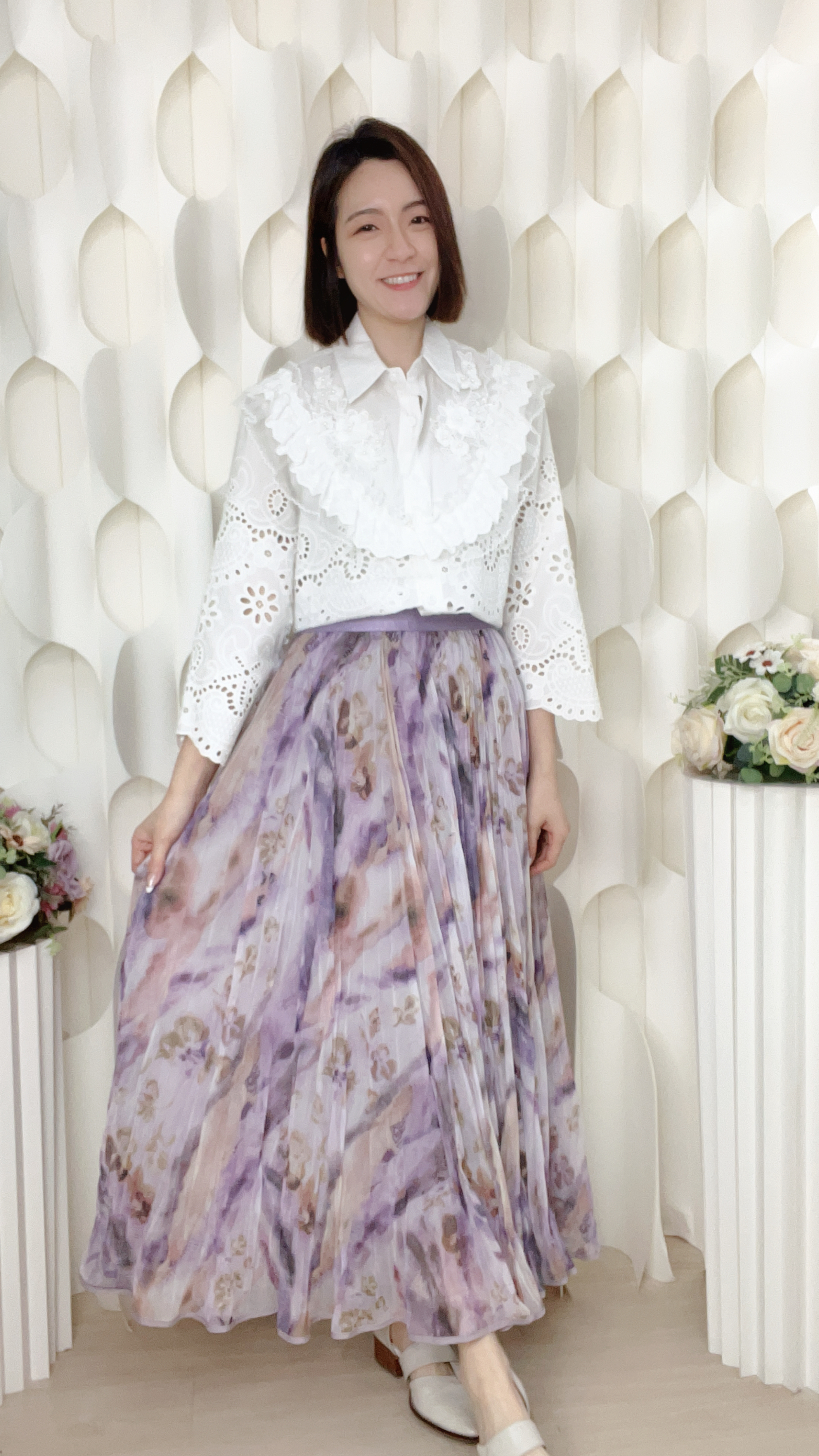 雪紡暈染半截裙(胸25-40腰50 長35吋) 3808 #3103clo