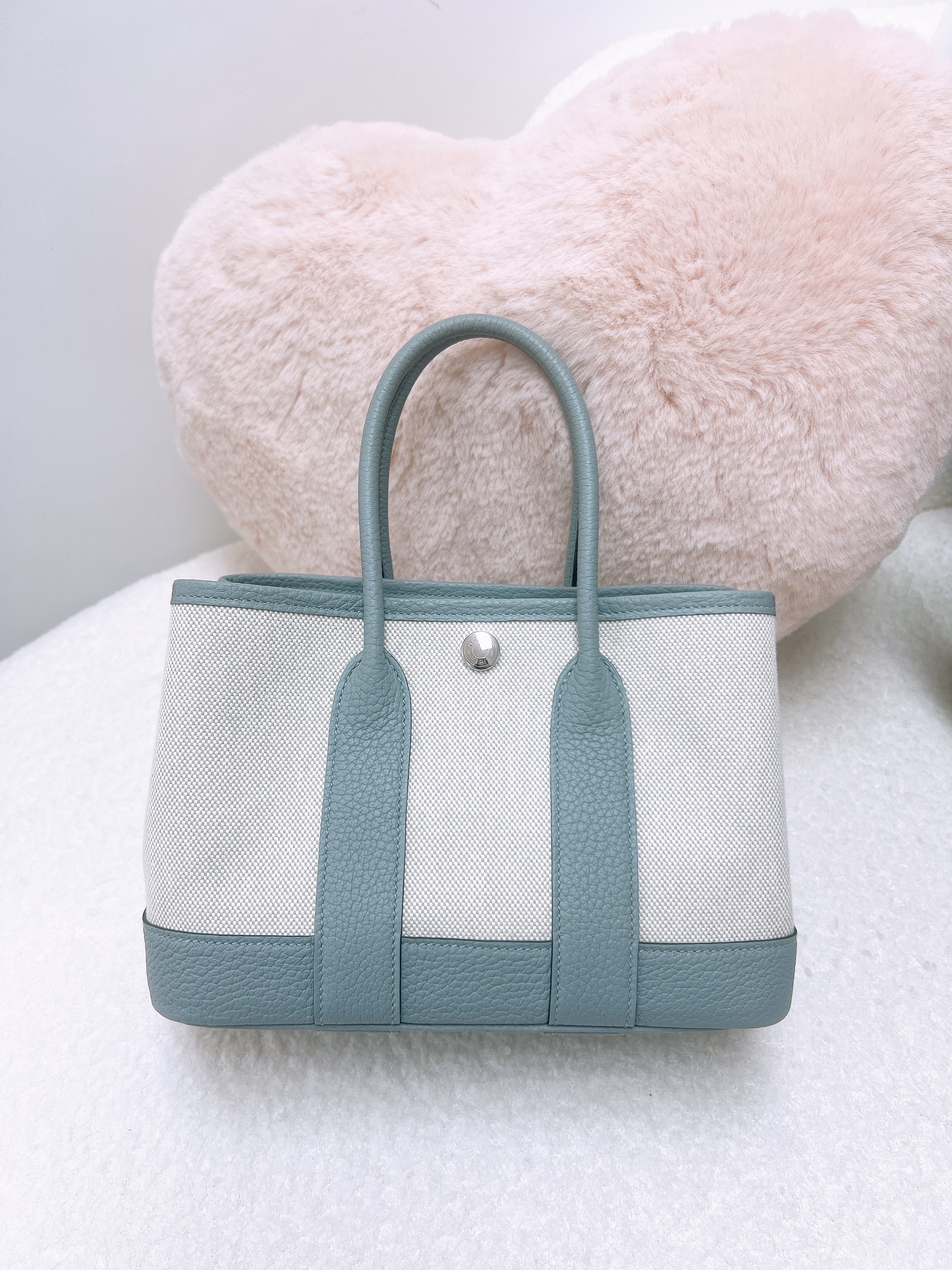 *Unused* Hermes mini garden party (gris pantin/ stamp K)