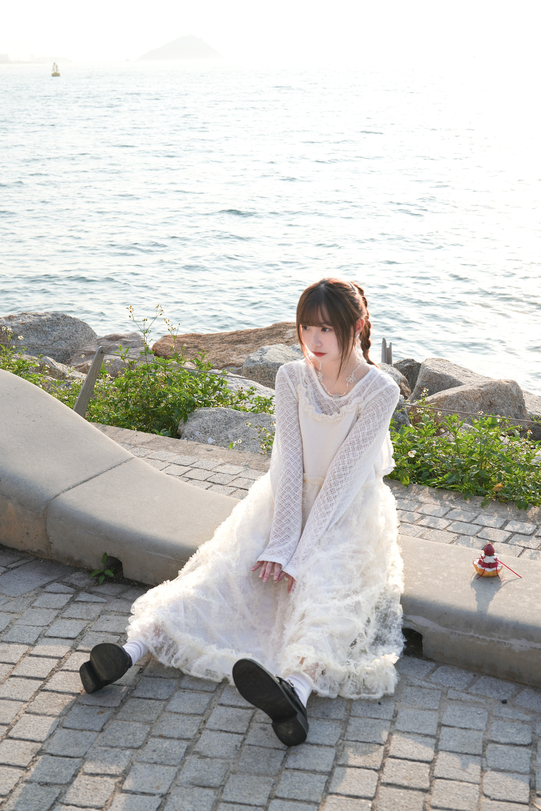 🦦 獨家色！〖改短版〗絕美點點菱格透紗OPS · 1色入