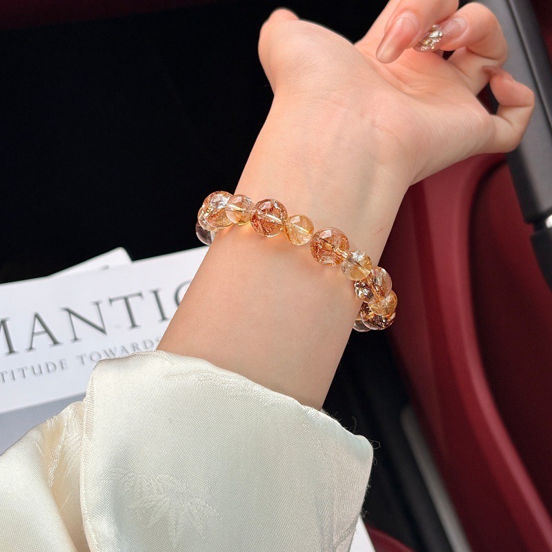 【來財】黃塔晶x金箔膠花水晶最強朝財水晶手鍊