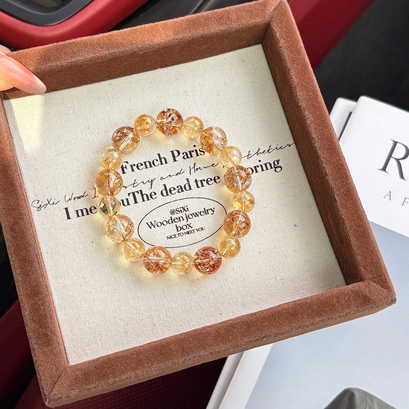 【來財】黃塔晶x金箔膠花水晶最強朝財水晶手鍊