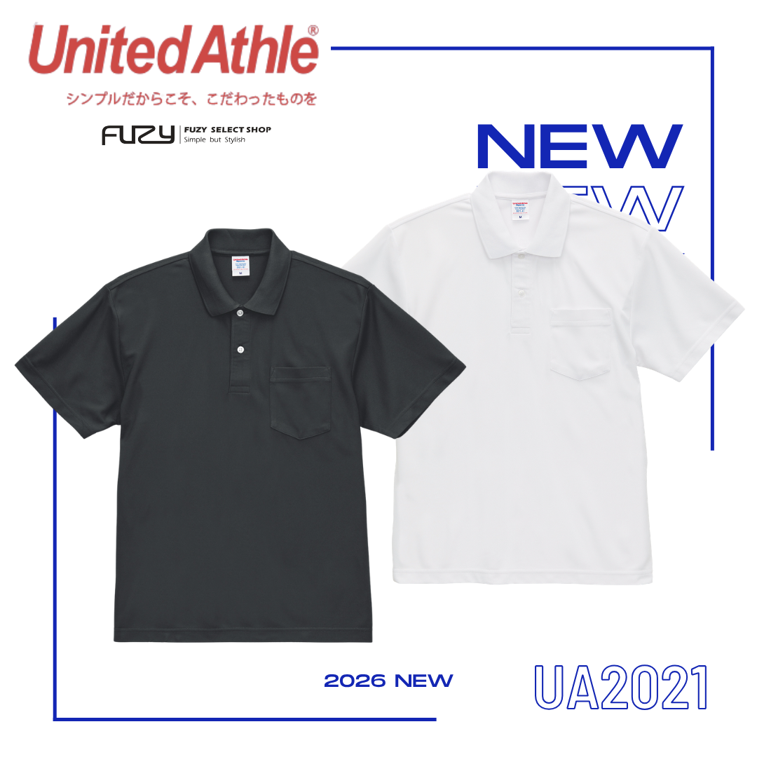 日本 United Athle 男生 口袋款 POLO衫 吸濕排汗 網眼 絲綢觸感 4.7oz  - UA2021
