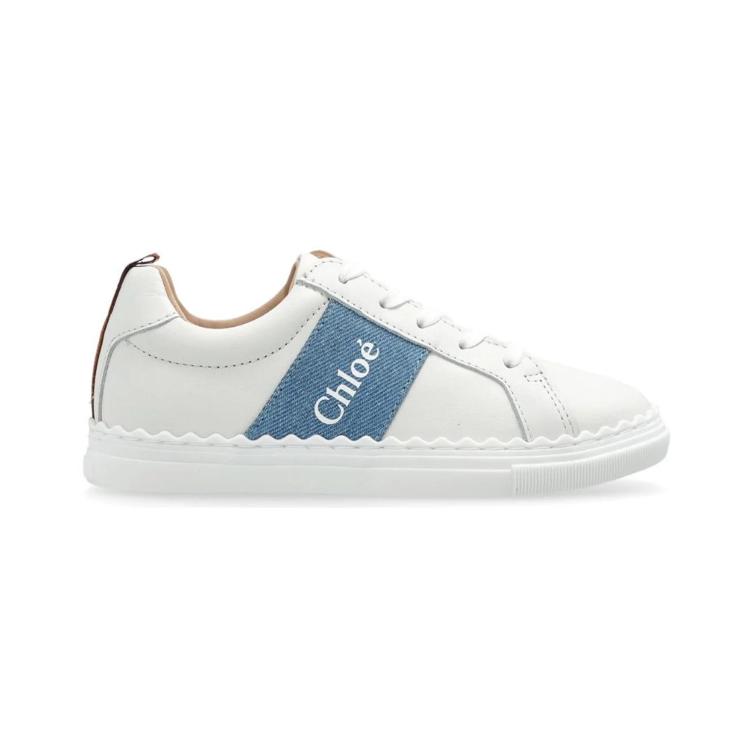1FF0101-478 [CHLOE] Leather Sneakers Logo Offwhite (SS26) #C20887LE117/C20887BLE117 (S-EU-E)