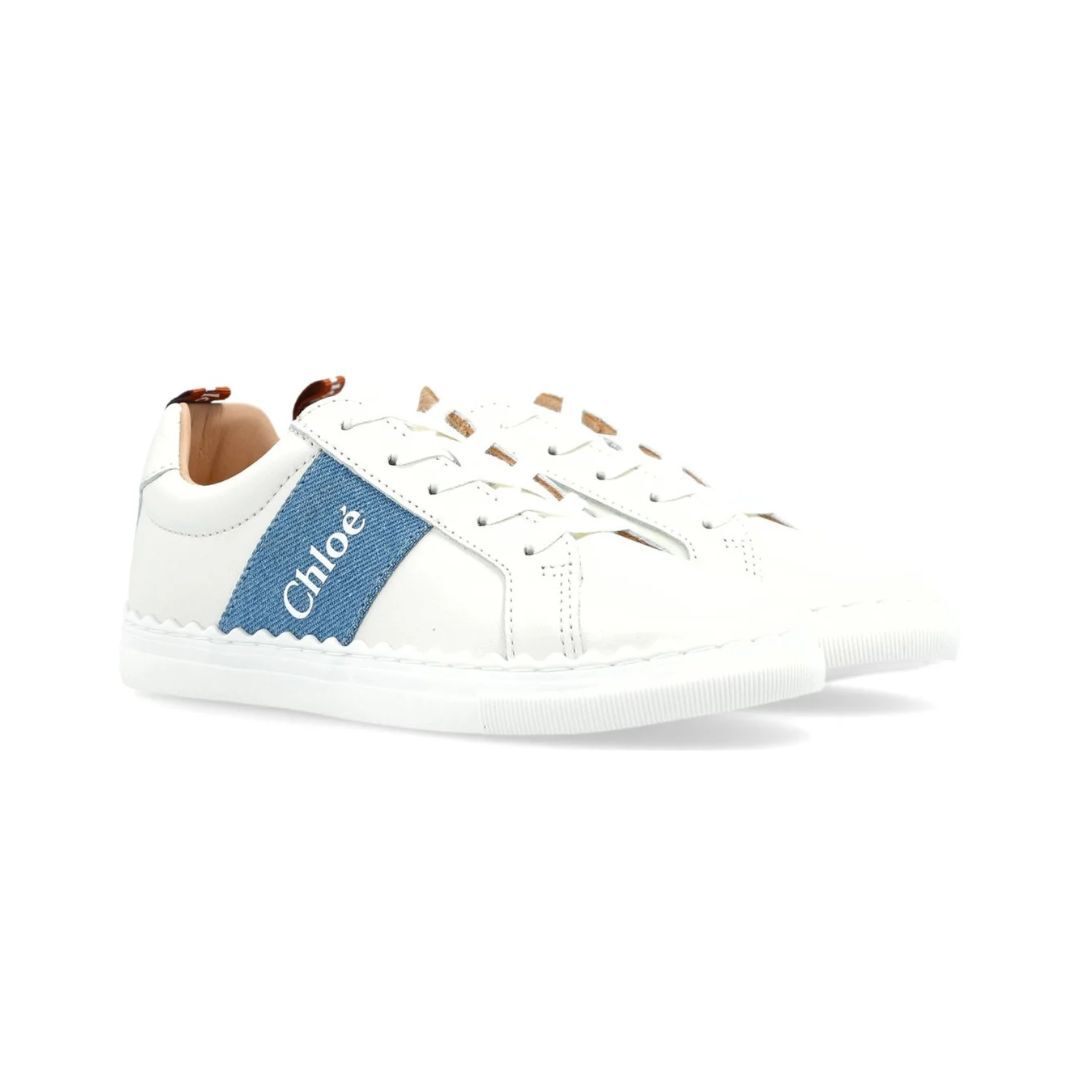 1FF0101-478 [CHLOE] Leather Sneakers Logo Offwhite (SS26) #C20887LE117/C20887BLE117 (S-EU-E)