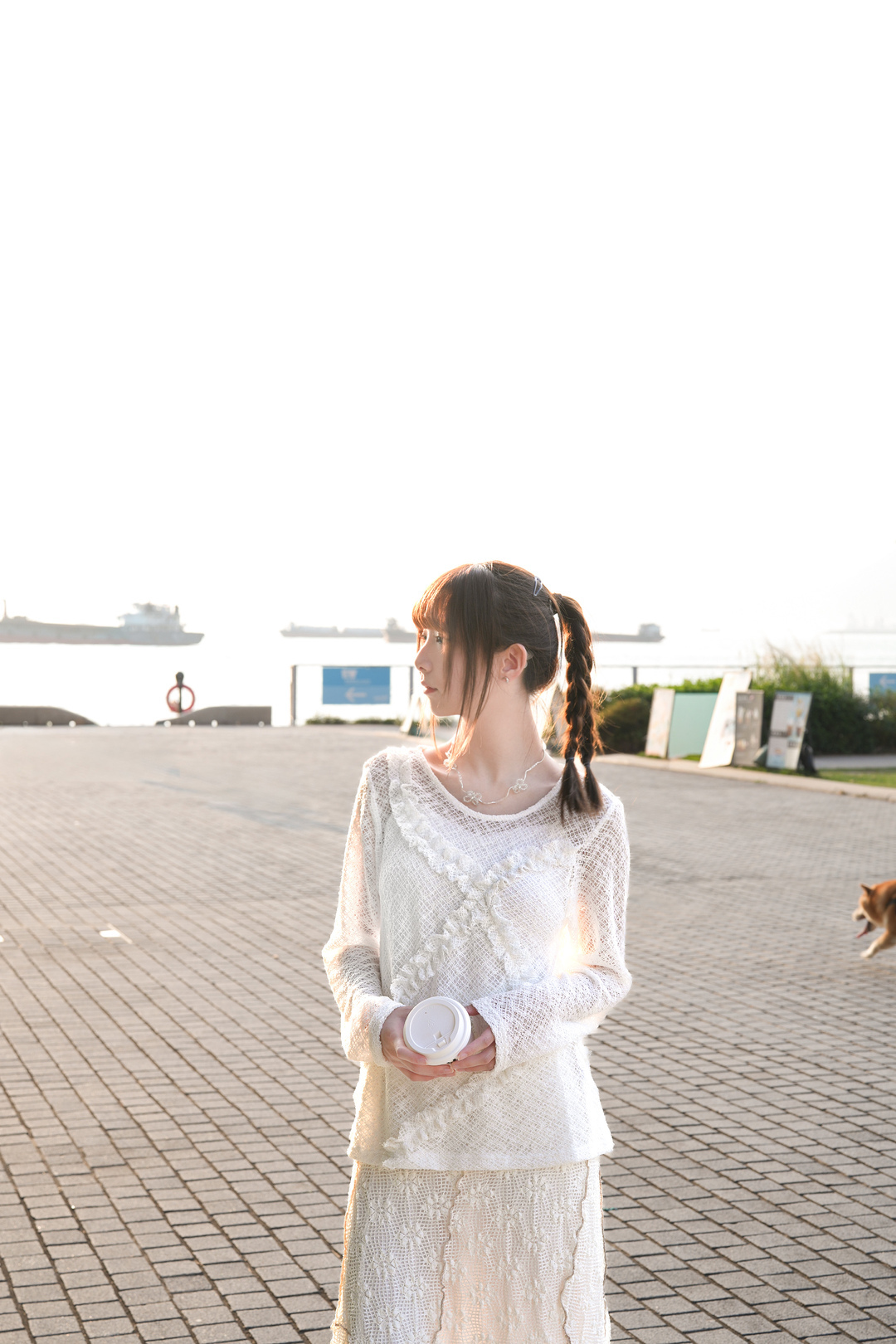 日系交叉網格Lace Top · 2色入