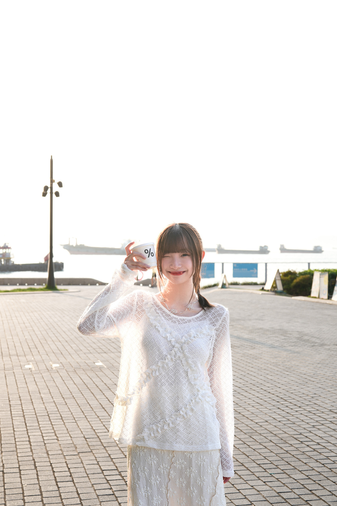 日系交叉網格Lace Top · 2色入