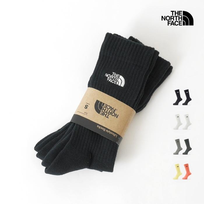 預購┃日本 THE NORTH FACE LOGO 2P CREW 刺繡 LOGO 長襪